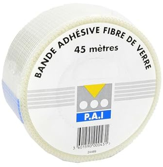PAI Bande à joint placo adhésive en fibre de verre 150ml x 48mm - Accessoires isolation : plafond et cloison