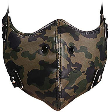 JewelryWe Sport Maske Leder Staubmaske: Punk Camouflage Tarnung Fahrradmaske Motorrad Halbgesichtsmaske für Laufen Radfahren Ventil Radsport Outdoor