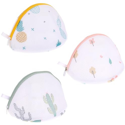 cobee Paquete de 3 bolsas de lavado de brasier para lavandería, bolsa de lavado de malla con patrón impreso para sujetadores, protector de arandela de brasier 3D no deformable para lavadora