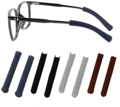 JEYORZY 4 Paires Embouts pour Branches de Lunettes, Coussinet Oreille Lunettes, Protege Branche Lunette, Antidérapant Lunettes Tricot, Accessoires pour Lunettes de Soleil Lunettes de Lecture