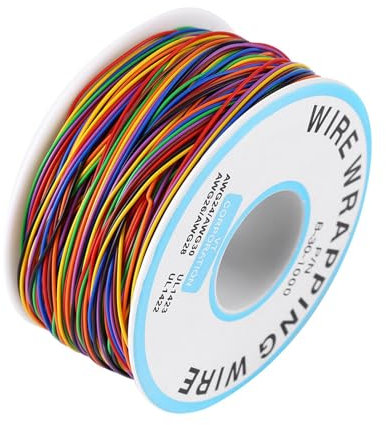 Cavo Elettronico a 8 Colori, P/N B‑30‑1000 Filo di Rame da 250m Avvolgicavo 30AWG Cavo di Prova in Rame con Avvolgimento Isolante Colorato a 8 Fili (1 PCS)