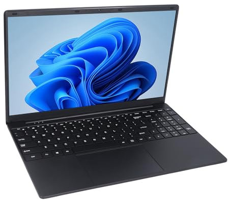 15,6 Zoll Slim Laptop, Business Laptop, Celeron N5095 CPU, 32 GB RAM, 256 GB SSD, 2K Display, Webcam, HDMI, BT4.2, WLAN, Fingerabdruckleser, Touchpad, 11 Pro (32G+256G)