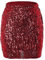 Durio Pailettenrock Für Damen Glitzer Rock Kurz Damen Sexy Midi Skirt Hüftrock mit Elastische Taille Party Rave Outfit Rot S