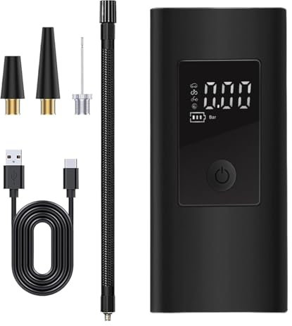 Kabellose Auto-Luftpumpe – Wiederaufladbarer Auto-Reifenfüller | Drahtloses Luftgebläse Für Aufblasbaren Ball, Mit 3 Düsen, Großer Batteriekapazität, Digitalanzeige, Motorrad-Reifenfüller