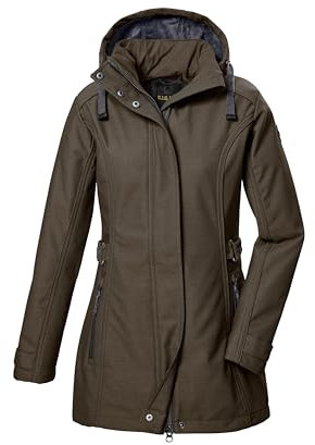 G.I.G.A. DX Damen Softshell Parka/Softshelljacke mit abzippbarer Kapuze GW 22 WMN SFTSHLL PRK, olive brown, 40, 42210-000