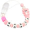 Kowlone Attache Sucette Nom Personnalisé Prenom Silicones Teddy Ours Attache Tétine en Clips Chaîne pour Bébé Filles Garçons(Rosa)