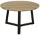 byLIVING Couchtisch Cross/Tischplatte Massivholz Akazie Natur/Gestell Metall schwarz/mit Schweizer Kante/Kaffeetisch/Wohnzimmertisch/rund/D 75 x H 46cm (Akazie, Braun)