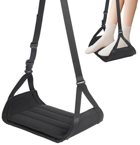 PRITOK Repose-pieds Avion : hamac repose-pieds d'avion Hamac pour pieds, Repose-jambes réglable portable pour avions, hamac pliable avec repose-pieds pour la détente et le confort sur les longs vols