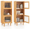 COSTWAY Armadietto da Cucina a 3 Ripiani con 2 Ante in Acrilico Trasparente, Credenza Espositore in Bambù Salvaspazio, Libreria Vetrina per Studio e Soggiorno, 49,5 x 40 x 130 cm, Naturale