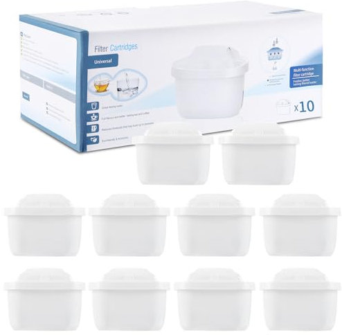 Water Filter Cartridges Compatible with Brita Maxtra+, Maxtra Pro All-in-1, Anna Duomax, Compatible with Brita Marella Jug, Kettle, Reducing Impurities, Chlorine, PFAS, Limescale & Odor(10Pcs)
