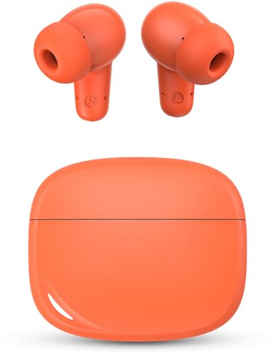 SPC Boost Buds - Auriculares inalámbricos Bluetooth con ENC cancelación Ruido | 30h de batería | Google Fast Pair | 4 micrófonos | IPX4 | Control táctil y Asistente de Voz - Naranja