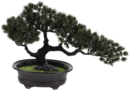 DECOMELODY Künstlicher Bonsai Baum Lebensnahe Dekoration für Tisch und Schreibtisch Feng Shui Zimmerpflanze Willkommen Baum für Zuhause und Büro Pflegeleicht und Langlebig
