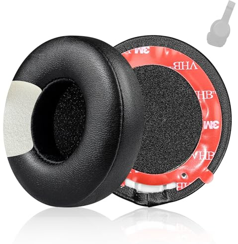 Solo4 Earpads Cushions Replacement Compatible with Beats Solo 4 Wireless On-Ear Headphones, Solo 4 Solo4 Ear Pads with Soft Protein Leather & Memory Foam (Black)