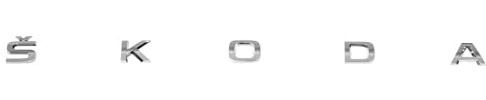 Skoda 565853687F2ZZ Schriftzug Heckklappe Emblem Buchstaben Logo, Silber