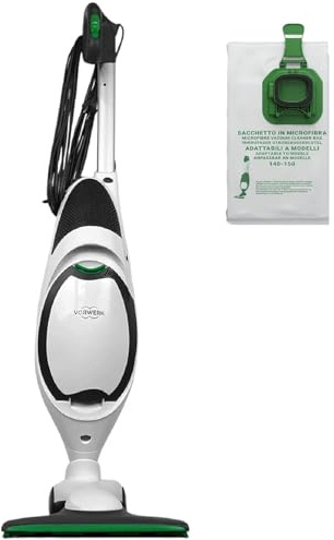 VORWERK FOLLETTO VK150 NUOVO – Aspirapolvere con Filo da 900W con Spazzola HD50 e Sistema a Sacco Filtro HEPA – Modello Potente, Silenzioso e Versatile (Scopa + Sacchetto)