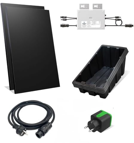SOLIDSPARK Kit Solaire Plug & Play 1000W 2 Panneaux 500W Ultra Black HPBC | MPPT 99,9% | Efficacité 96,8% | Bacs polypropylène UV | Suivi Tuya WiFi | Extensible batterie | IP67