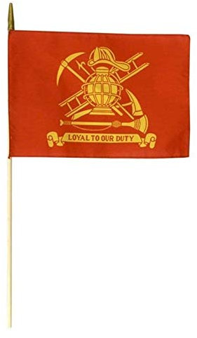 Feuerwehrmann-Flagge, 30,5 x 45,7 cm, Polyester-Flaggen auf einem Stab, 12 Stück, Feuerwehr-Gedenkstätte, hergestellt in den USA