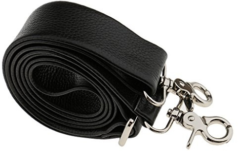 MagiDeal Schulterriemen Leder 150cm Schultergurt Riemen Gurt Lederriemen für Taschen Handtasche Umhängetasche - Schwarz
