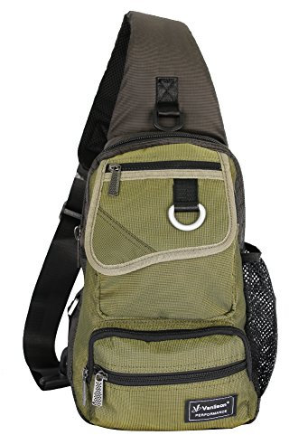 Vanlison Sling Bag Chest Shoulder Backpack Crossbody Multipurpose Daypack For Men Women Green