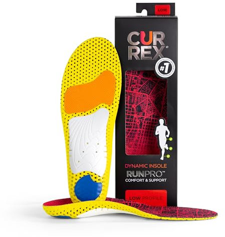 CURREX RunPro Sohle – Entdecke Deine Einlage für eine neue Dimension des Laufens, Dynamische Einlegesohle, Rot- Low Profile Gr.- EU 42-44/ L