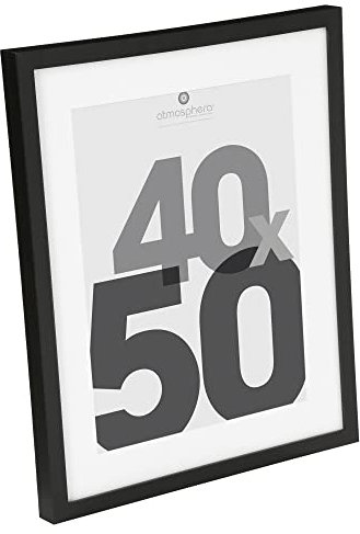 Atmosphera - Cadre photo Eva - bois et verre - noir - 40x50 cm