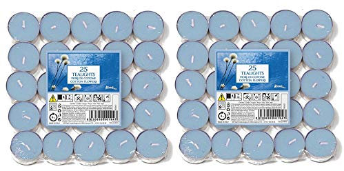 Aladino Lot de 50 bougies chauffe-plat parfumées Fleurs de coton