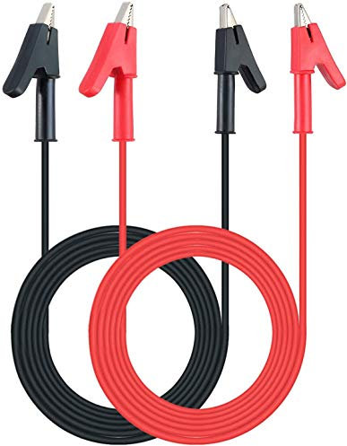 Lot de 2 pinces crocodile AMTOVL à double extrémité pour pinces crocodile rouge et noir