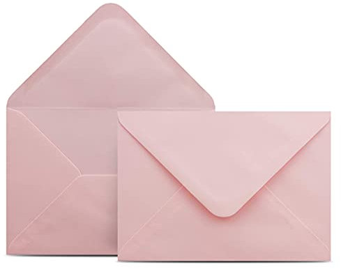 200 Briefumschläge DIN C6 Rosa - 11,4 x 16,2 cm - Kuverts mit 100 g/m² Nassklebung spitze Klappe - Umschläge ohne Fenster - Colours-4-you