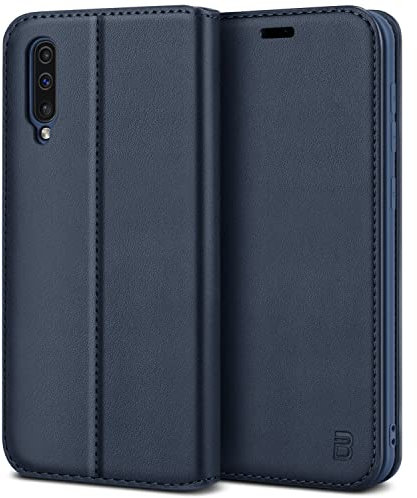BEZ Handyhülle für Samsung A50 Hülle, Samsung Galaxy A30s Hülle, Premium Tasche Kompatibel für Samsung A50/ A30s, Schutzhüllen aus Klappetui mit Kreditkartenhaltern, Ständer, Magnetverschluss, Blaue