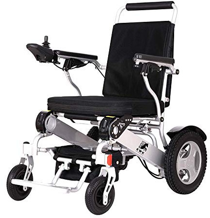 Super Heavy Duty Electric Wheelchair by KWK/ 28st User Weight Capacity/Lithium Batteries/ONLY 26.50KG / VAT Relief Price/Extra Large SEAT (Silver XL)