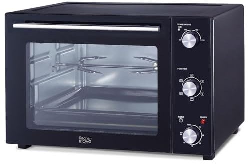 Four multifonction 48L chaleur tournante tournebroche grill 1800W ARIZONA noir 5 programmes de cuisson avec minuterie et accessoires