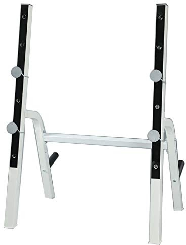 Krafttraining Squat Rack Bankdrücken Rack Hantelablage Gewichtheben Ständer Professionelle Fitnessgeräte Ausrüstung (Color : Weiß, Size : 82x92x150cm)