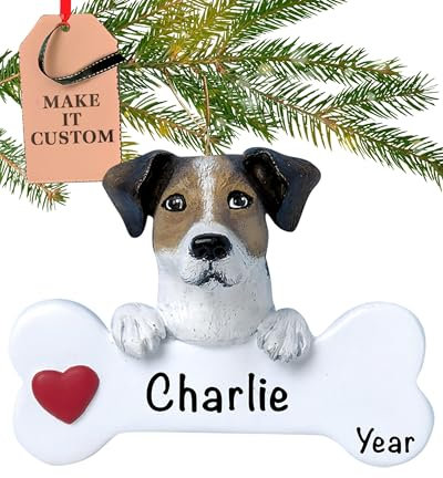 Personalised Jack Russel Dog Bone Ornament 2025 – Fast & Free 24h Customisation – Pet Christmas Ornaments for Tree – Custom Gift Wrapped Jack Russel Terrier Keepsake for Dog-Lovers