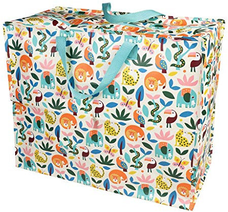 LS-LebenStil XXL Jumbo Bag Blumen Wilde Tiere Einkaufstasche Shopper Riesentasche Tasche Allzwecktasche Recycelt Aufbewahrungstasche Unterbettkommode Organizer