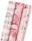 RUSPEPA Geschenkpapierpapierrolle - Mini Roll - 3 Verschiedene Rosa Blumenmuster - 43,2 cm X 3,05 m Pro Rolle