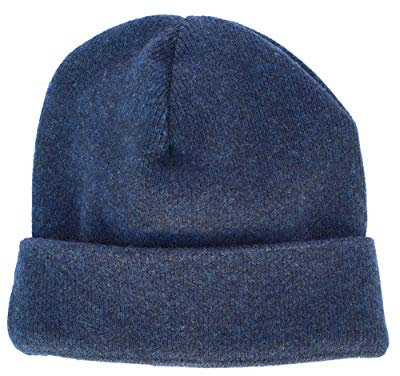 FosterNatur, Kinder Winter Mütze, 100% Wolle, Futter 100% Baumwolle (kbA) (50-52, Blau)