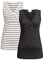 Herzmutter Top d'allaitement - Haut de Maternité - Chemise d'allaitement pour Femme - Grossesse, Allaitement - à Rayures Unies - Matière Douce de Haute Qualité - Lot de 2-6700 (L, Noir|Rayé Blanc)