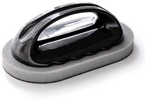 Cepillo de Esponja con Mango, Cepillo de Esponja de esmeril mágico, Limpiador de borradores, Herramientas de Limpieza de óxido de Cocina para Fregar Cocina, baño, ollas, sartenes, fregaderos (Negro)