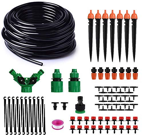 SUSHOP 40M Kit Irrigazione A Goccia Impianto Irrigazione Automatica, DIY Kit di Micro Irrigazione, Sistema Irrigazione del Giardino, Automatico Irrigazione Sistema per Giardino Serra Impianto