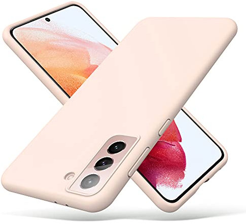 ULAK Liquid Silikon Hülle für Samsung S21, Silikonhülle 3 in 1 Dünne Schutzhülle Bumper Handyhülle Stoßfest Phone Case für Samsung Galaxy S21 6,2 Zoll - Rosa