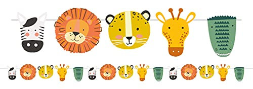 amscan 9910164 9910164-Get Wild Animals Party-Girlande, 3 M, Mehrfarbig