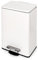 Emuca - Poubelle rectangulaire extérieur pour le recyclage avec ouverture à pédale, 20L, Peint en blanc, Aluminium