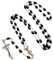 Yunnan Sourcing Ovale Perlenkette schwarzer Rosenkranz katholische Halskette Gebetsmedaille Kreuz Heiliger religiöser Schmuck Geschenke für Frauen Männer Mädchen Perlenkette für Frauen