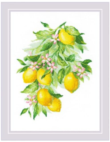 Riolis Kreuzstich Set Helle Zitronen, Zählmuster, 30x40cm