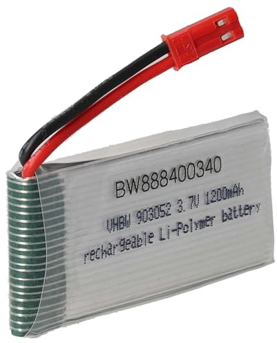vhbw Akku kompatibel mit BEC Stecker für Modellbau z.B. Racing Car, Helikopter, Flugzeug (1200mAh, 3,7V, Li-Polymer, 57 x 29 x 10 mm)
