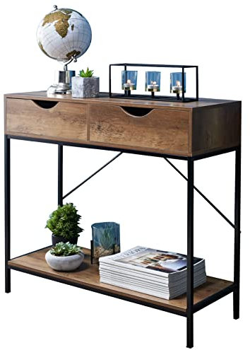 spot on dealz® Console Table Slim Side Table Living Room Tables Very Narrow Hallway Furniture Cabinet with Drawers Hall Table Indoor Storage Unit Decor Tables