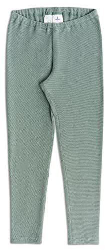 Leela Coton Baby Kinder Leggings Hose Bio-Baumwolle Leggingslang Mädchen Jungen Gr: 74 bis 128 (74-80, Tannennadel/Salbei)