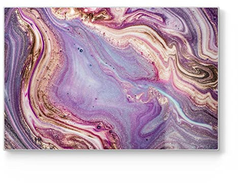 DEQORI Schneidebrett aus Glas | groß 30x20 cm | Motiv Lebhaftes Paisleymuster | Design Schneideplatte für Küche | Frühstücksbrett antibakteriell & rutschfest | Glasplatte & Servierplatte