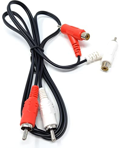 DRUT 1m 2 Way Twin 2 x RCA to RCA Phono Plug Stackable Y Splitter Cable | Durable, reliable connectors. No drivers needed, plug & play. Great for turntables, amplifiers, TVs, and home Hi-Fi systems.