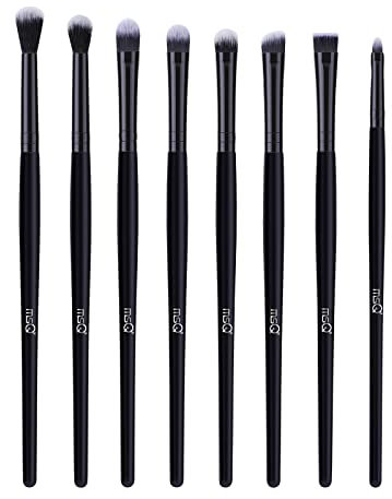 MSQ Lot de 8 pinceaux de maquillage pour les yeux - Noir